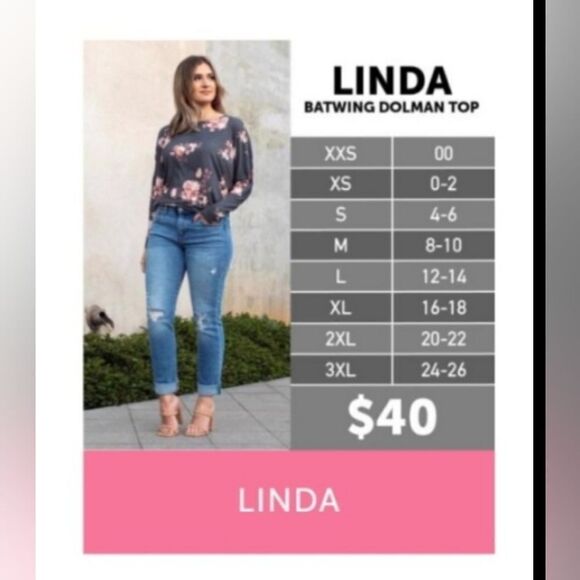 #378 Lularoe- LINDA- Batwing Dolman Sleeve Top- Various Colors - Picture 13 of 13